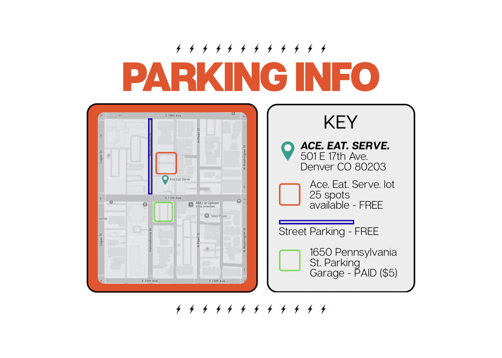Ace. Eat. Serve. parking information and nearby parking options