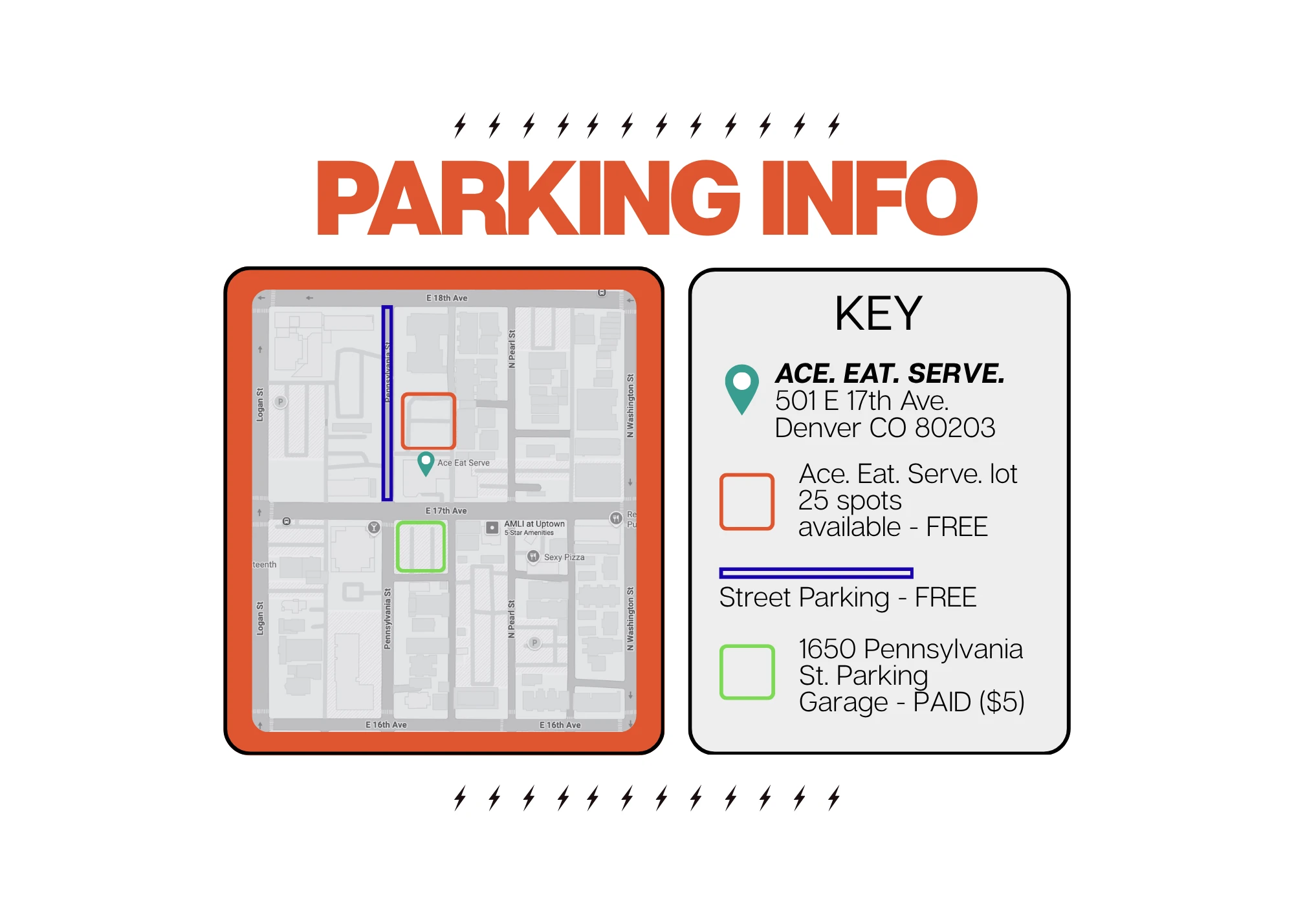 Parking information for the referral event